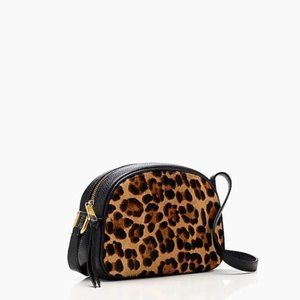 DEVON CAMERA BAG IN LEATHER WITH LEOPARD CALF HAIR